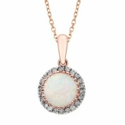 Best reviews of 🌟 Unbranded Lab-Created Opal & 1/8 Carat T.W. Diamond 10k Rose Gold Pendant Necklace 🛒