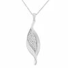 Flash Sale ⌛ Unbranded Sterling Silver 1/3 Carat T.W. Diamond Leaf Pendant Necklace ⭐