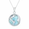 Hot Sale 😍 Unbranded Sterling Silver Larimar World Pendant Necklace 🤩