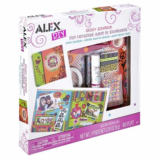 Buy ⌛ Unbranded ALEX DIY Groovy 48-Page Children's Scrapbook Kit Hardcover Book & Over 400 Supplies! ❤️