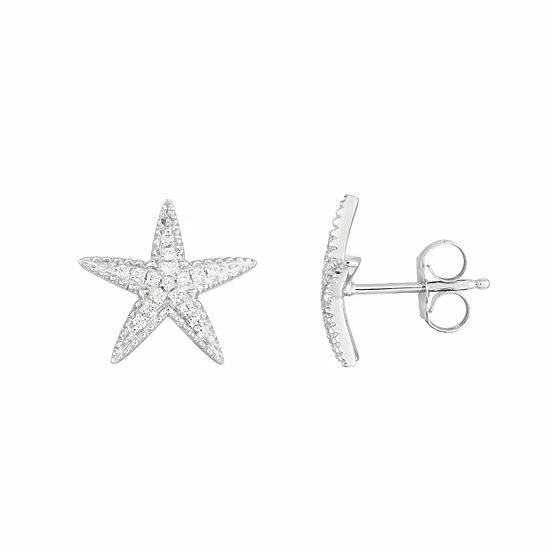 Wholesale 🧨 Unbranded 14k Gold Cubic Zirconia Starfish Stud Earrings ✨ - Image 3