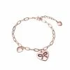 Coupon 🧨 Unbranded 18k Rose Gold Over Sterling Silver Heart Paperclip Chain Bracelet 🎁