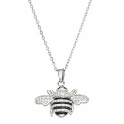 Best Pirce 👍 Unbranded Sterling Silver Cubic Zirconia Bumblebee Pendant Necklace 🛒