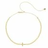 Outlet 🥰 Unbranded 14k Gold Sideways Cross Choker Necklace 🔔