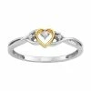 New 🧨 Unbranded Two Tone 10k Gold Diamond Accent Heart Promise Ring 😀