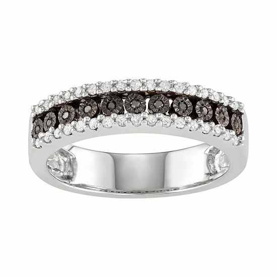 Coupon ๐ Unbranded Sterling Silver 1/4 Carat T.W. Black & White Diamond Ring ๐