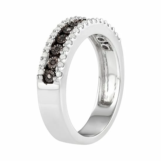 Coupon ๐ Unbranded Sterling Silver 1/4 Carat T.W. Black & White Diamond Ring ๐ - Image 2