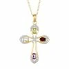 Coupon 💯 Unbranded 14k Gold Over Silver Gemstone Cross Pendant Necklace 😉
