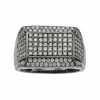 Flash Sale 👍 Unbranded Men's Gunmetal Sterling Silver 1 1/2 Carat T.W. Diamond Pave Ring 😀