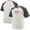 Hot Sale 🔔 Unbranded Men's Oatmeal/Heathered Charcoal New York Mets Big & Tall Raglan T-Shirt ✔️