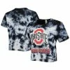 Wholesale 👍 Unbranded 👩 Women's ZooZatz Black Ohio State Buckeyes Cloud-Dye Cropped T-Shirt 😉