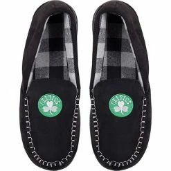 Flash Sale 🎁 Unbranded Men's FOCO Boston Celtics Team Logo Flannel Moccasin Slippers 🎉