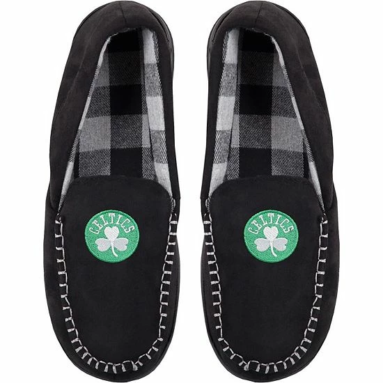 Flash Sale 🎁 Unbranded Men's FOCO Boston Celtics Team Logo Flannel Moccasin Slippers 🎉
