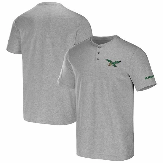 Flash Sale 🌟 Unbranded Men's NFL X Darius Rucker Collection By Fanatics Heather Gray Philadelphia Eagles Henley T-Shirt ⭐ - Image 2