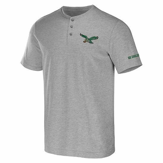 Flash Sale 🌟 Unbranded Men's NFL X Darius Rucker Collection By Fanatics Heather Gray Philadelphia Eagles Henley T-Shirt ⭐ - Image 3