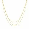 Buy 🥰 Unbranded 14k Gold Triple Strand Sideways Cross Necklace ✨