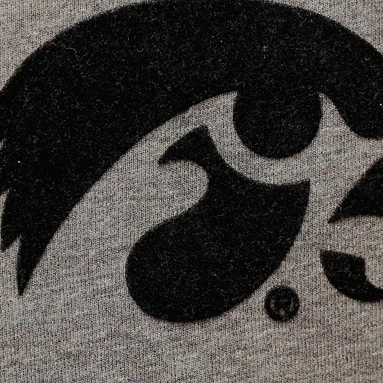 Wholesale ๐ Unbranded ๐ฉ Women's Pressbox Black/Heathered Gray Iowa Hawkeyes Lizzy Flocking Striped Long Sleeve T-Shirt ๐ - Image 4