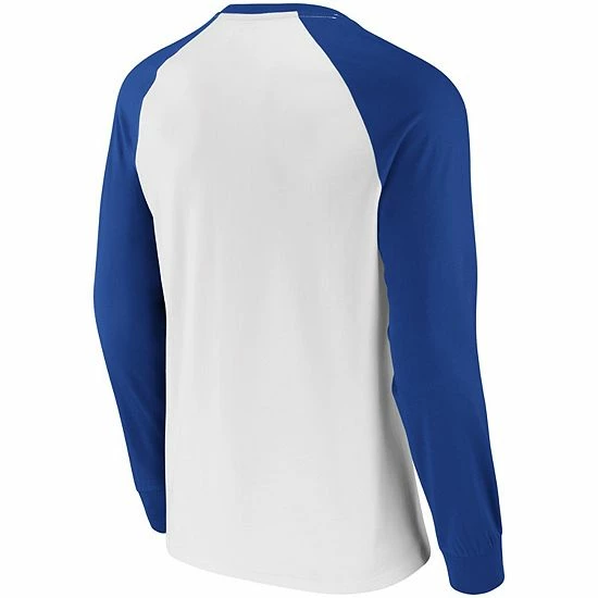 Wholesale 🛒 Unbranded Men's NFL X Darius Rucker Collection By Fanatics White/Royal Los Angeles Rams Vintage Raglan Long Sleeve T-Shirt 👏 - Image 3