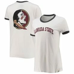 Top 10 🎉 Unbranded 👩 Women's League Collegiate Wear White Florida State Seminoles Burnout Ringer T-Shirt 😀