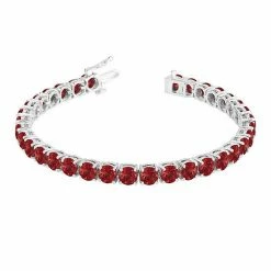 Outlet 🌟 Unbranded Sterling Silver Gemstone Clasp Bracelet Garnet 🤩