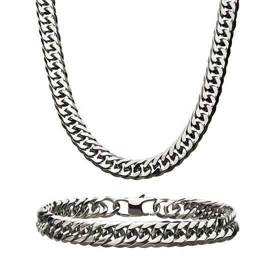 Cheap 🤩 Unbranded Men's Curb Chain Necklace & Bracelet Set 👍