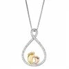 Buy 🥰 Unbranded Two Tone Gold Sterling Silver 1/8 Carat T.W. Diamond Footsteps Pendant Necklace 🧨