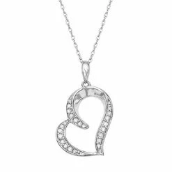Best Sale 🎁 Unbranded Sterling Silver 1/8 Carat T.W. Diamond Heart Pendant ⌛