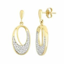 Wholesale 🛒 Unbranded 3/8 Carat T.W. Diamond 10k Gold Oval Drop Earrings ⭐