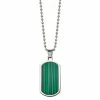 Buy 😍 Unbranded Men's Stainless Steel Malachite Inlay 🐕 Dog Tag Necklace 🎁