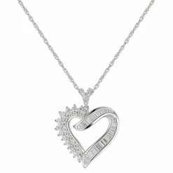 Brand new 💯 Unbranded Sterling Silver Cubic Zirconia Open Heart Pendant Necklace 💯