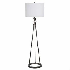 Best deal ⌛ Unbranded Round Black Nickel Metal Floor Lamp With Crystal Accent 👏