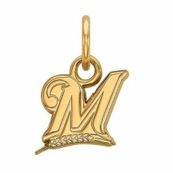 Cheap 😉 Unbranded LogoArt Milwaukee Brewers 14k Gold Mini Pendant White 👍