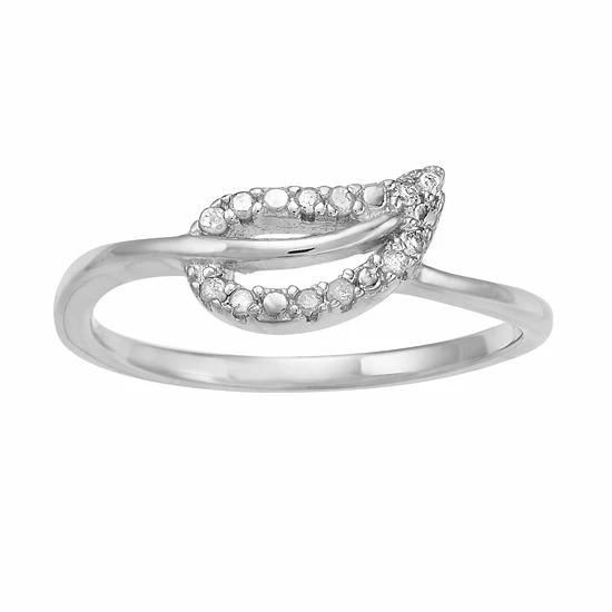 Deals ⭐ Unbranded 0.10 Carat TW Diamond Leaf Ring 🎉