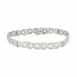 Wholesale 🌟 Unbranded Sterling Silver 1/4 Carat T.W. Diamond "XO" Bracelet ✔️