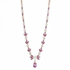 Buy 🛒 Unbranded 14k Rose Gold Over Silver Lab-Created Sapphire Necklace 👍