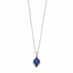Top 10 😍 Unbranded Sterling Silver Lab-Created Sapphire Drop Pendant Necklace 🎉