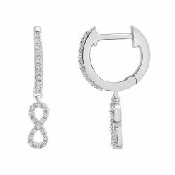 Best deal 🥰 Unbranded Sterling Silver 1/8 Carat T.W. Diamond Infinity Drop Earrings 😀