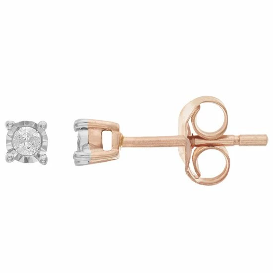Flash Sale ⌛ Unbranded 10k Gold Diamond Accent Stud Earrings 10k Rose Gold ⌛ - Image 3