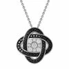 Cheap 🥰 Unbranded Sterling Silver Black & White Diamond Accent Interlocking Ring Pendant Necklace 🥰
