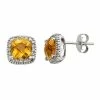 Coupon 💯 Unbranded Citrine & 1/6 Carat T.W. Diamond 10k White Gold Halo Button Stud Earrings 🎉