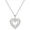 Best deal 😉 Unbranded Sterling Silver Cubic Zirconia Open Heart Pendant Necklace 🔔