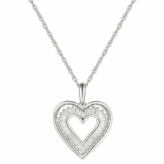 Best deal 😉 Unbranded Sterling Silver Cubic Zirconia Open Heart Pendant Necklace 🔔