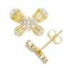 Wholesale 😀 Unbranded 14k Gold Over Silver Cubic Zirconia Butterfly Stud Earrings 🧨