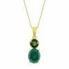 Coupon 🔔 Unbranded 14k Gold Over Silver Oval Malachite & Green Stone Necklace ⌛
