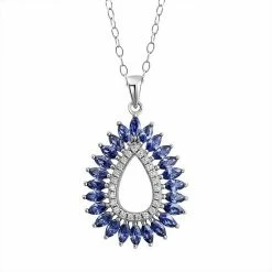 Outlet 💯 Unbranded Sterling Silver Cubic Zirconia Teardrop Pendant Necklace 🤩