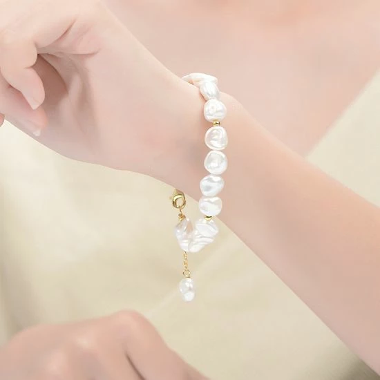 Wholesale 🎉 Unbranded 14k Gold Over Sterling Silver Freshwater Cultured Pearl Bracelet ⭐ - Image 2