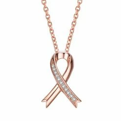 Buy 🔔 Unbranded 18k Rose Gold Over Sterling Silver Cubic Zirconia Loop Necklace 😍