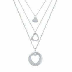 Best Sale ⭐ Unbranded Sterling Silver 3 Generation Hearts Multi-Strand Necklace 😀