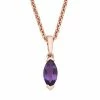 Flash Sale ⌛ Unbranded 18k Rose Gold Over Silver Marquise Amethyst Pendant Necklace 🧨