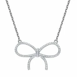 Budget 💯 Unbranded Sterling Silver Cubic Zirconia Ribbon Necklace 😉